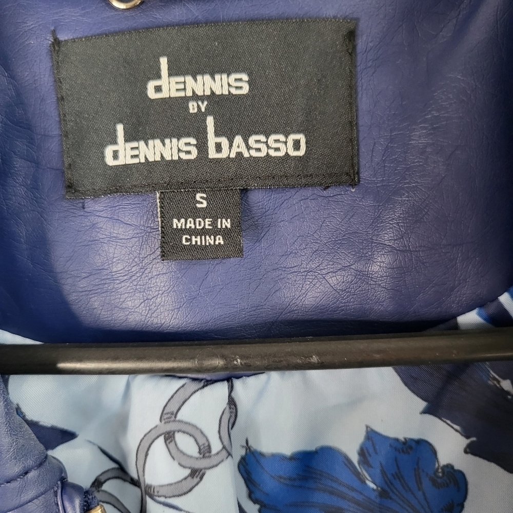 Dennis Basso faux blue leather jacket.  Like new condition size S - Picture 4 of 7